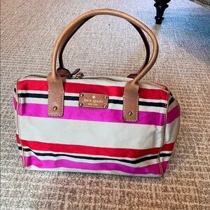 Kate Spade Pink and Tan Striped Women's Bag